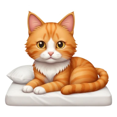 cat sitting on a bed sticker