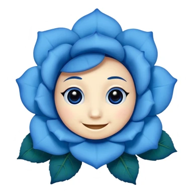 blue rose with eyes and smile no face sticker