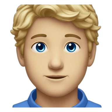 bastien bricout with blue bonnet and bleu eyes sticker