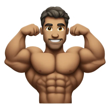 Bodybuilders, flexing muscles sticker