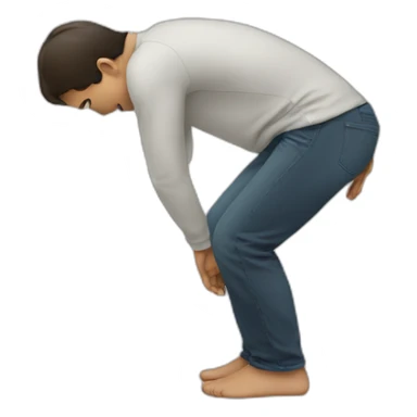 Person bending over sticker