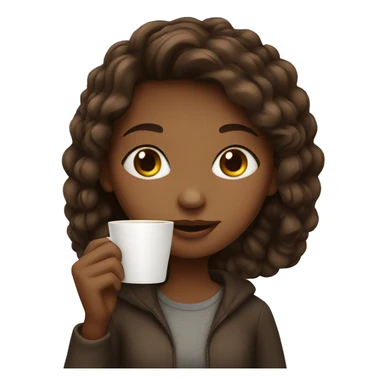 Girl with a coffee sticker