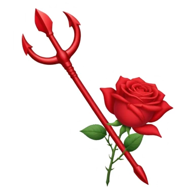 trident entouré de roses (fleurs) sticker