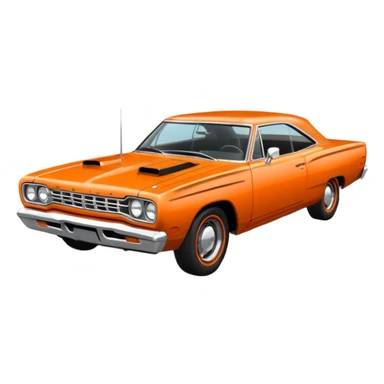 1969 roadrunner car in orange sticker