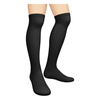  Plain Black  very long socks sticker