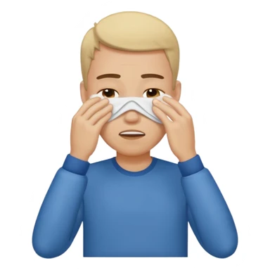Guy wiping his eyes sticker