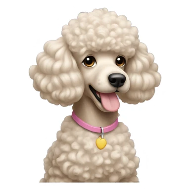 poodle. beige hair. airpod max sticker