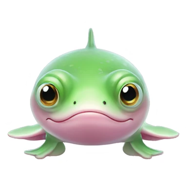 Pink beluga whale with the face of a frog sticker