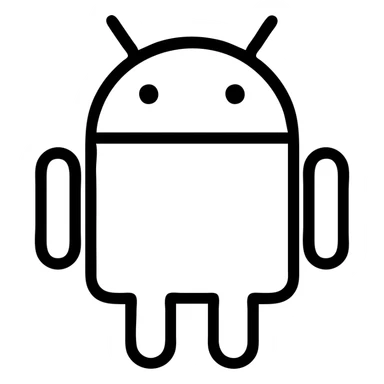 android robot black outlined tech-inspired sticker
