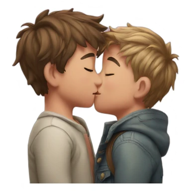 pig boy kiss sticker