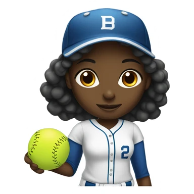 Black girl with softball sticker