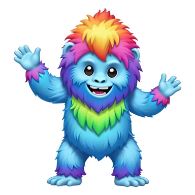 rainbow yeti dancing sticker