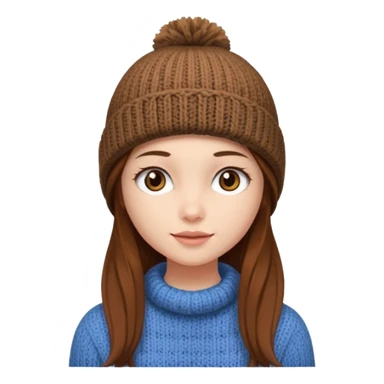 Girl with long brown hair and wearing a beanie
 sticker