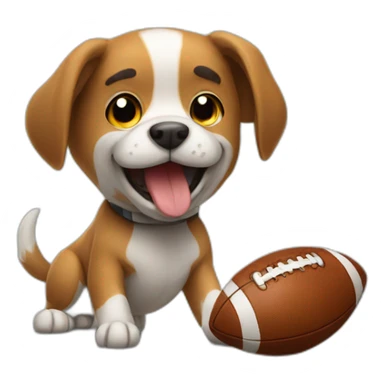 Dog playing football  sticker