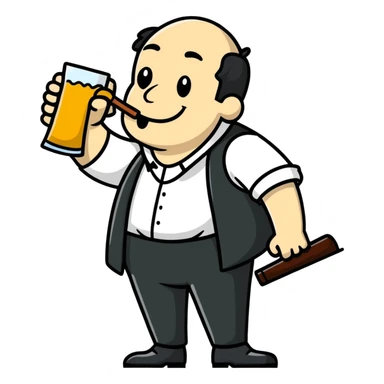 drunk man, cartoonish sticker style sticker