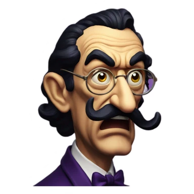 Salvador Dali angry waluigi sticker