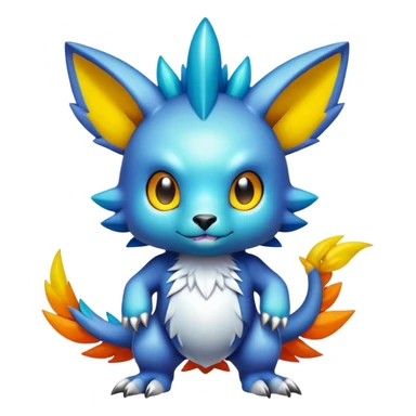 Cute cool colorful fantasy-Digimon-animal-hybrid full body sticker