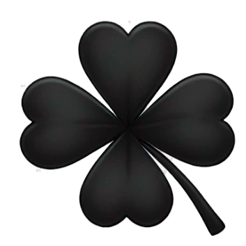 Black five clover leaf sticker