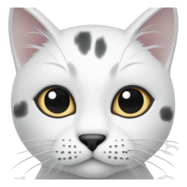 A white cat with big black spots sticker