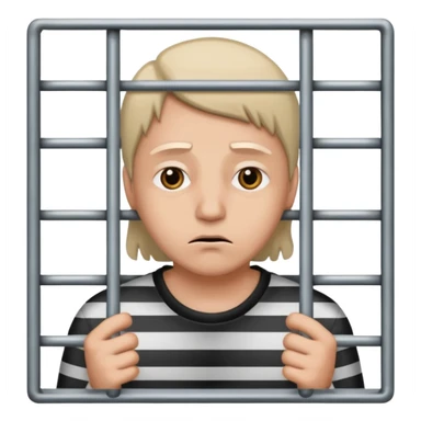 Jail emoji. A Person behind barrs sticker