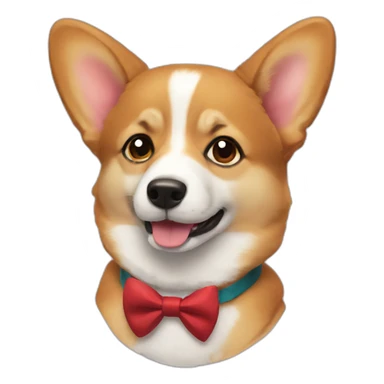 corgy with bowtie sticker