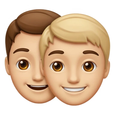 two faces talking, close up, friendly expression sticker