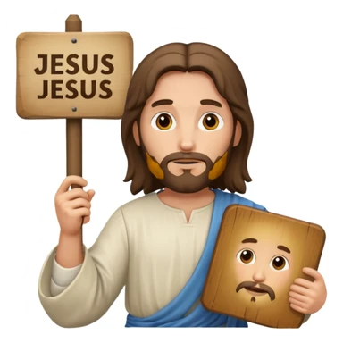 Jésus avec une pancarte dans ses mains dans ses mains sticker