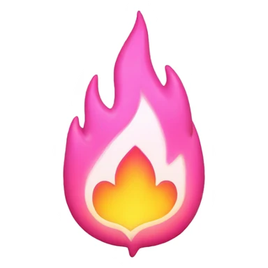 Pink flame with white heart sticker