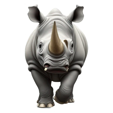 Rhinoceros with fur sticker