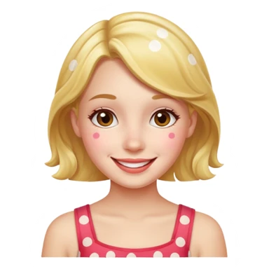 polka dots girl body sticker