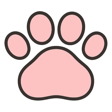 a cute and friendly pink paw print emoji, remove face sticker