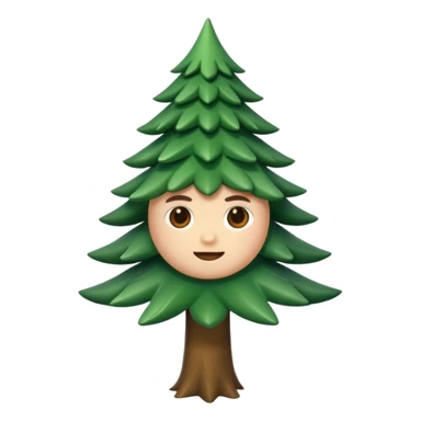 Memoji d'un petit sapin vert sylvestre.  sticker