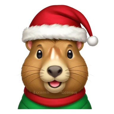 Capybara con gorrito de navidad sticker