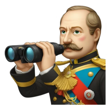 Russian emperor Alexander II with binocular sticker