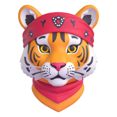 tiger face with a bandana sticker