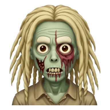 create zombie with dreadlocks nah have some of them coverings his face no have some cover his face sticker