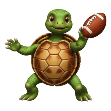 A turtle throwing a football sticker