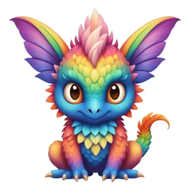 P moe cute randomly colored tropical gradients-colored fuzzy realistic Randomly-faerie-drake exotic Fakémon-creature sticker