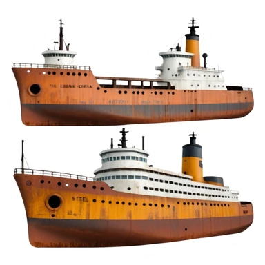 the Edmund Fitzgerald ship, side view sticker