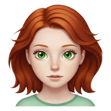 22 year old female with auburn hair green eyes pale skin freckles sticker