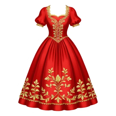 rococó dress rojo con dorado sticker