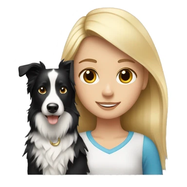 Blonde girl with border collie sticker