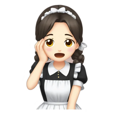 Maid anime girl crying sticker