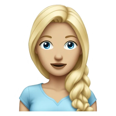 A tall slim blonde haired woman with blue eyes sticker