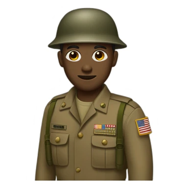 American soldier in a brown vietnam war era outfit sticker