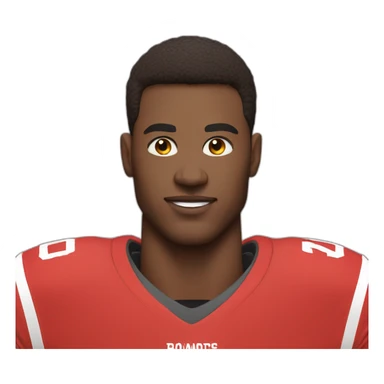 American Football player in red jersey sticker
