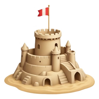 sandcastle with a small flag on top sticker