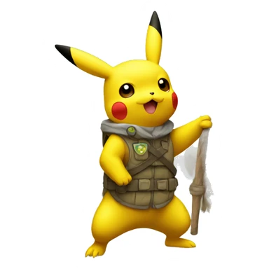 pikachu with a raid flag sticker