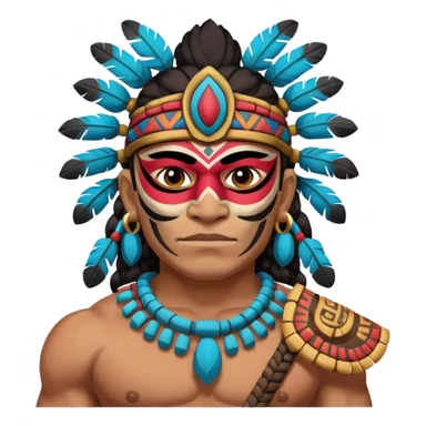 face full maya masked tradational mayan warrior half boudy sticker