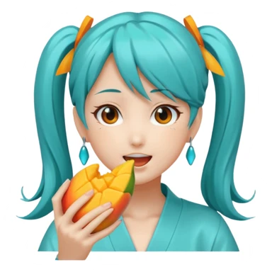 Hatsune miku eating mango sticker